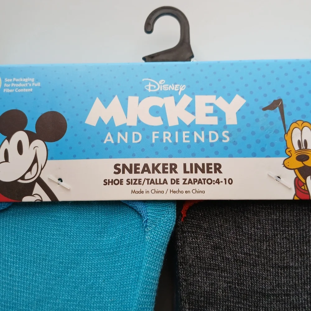 Disney Mickey and Friends sneaker liners shoe size 4-10 New In Package. …